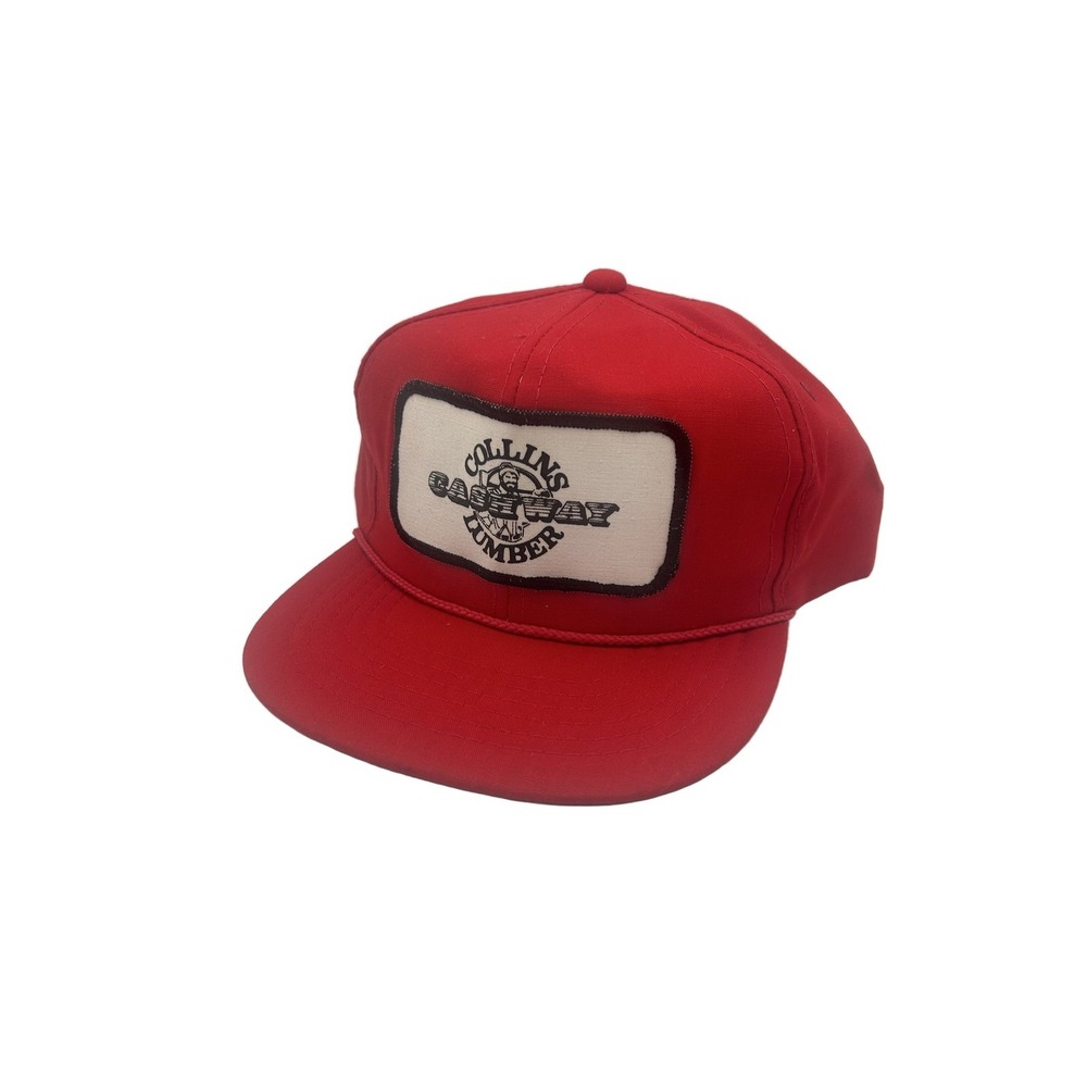 Vernon Headliner Collins Cashway Lumber Red Trucker Hat Snapback Vintage Men's